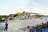Avancerat japanskt konstprojekt? Nej, Rindös nya hamnsatsning.