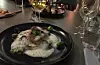 Långa med brysselkål och svartrot.